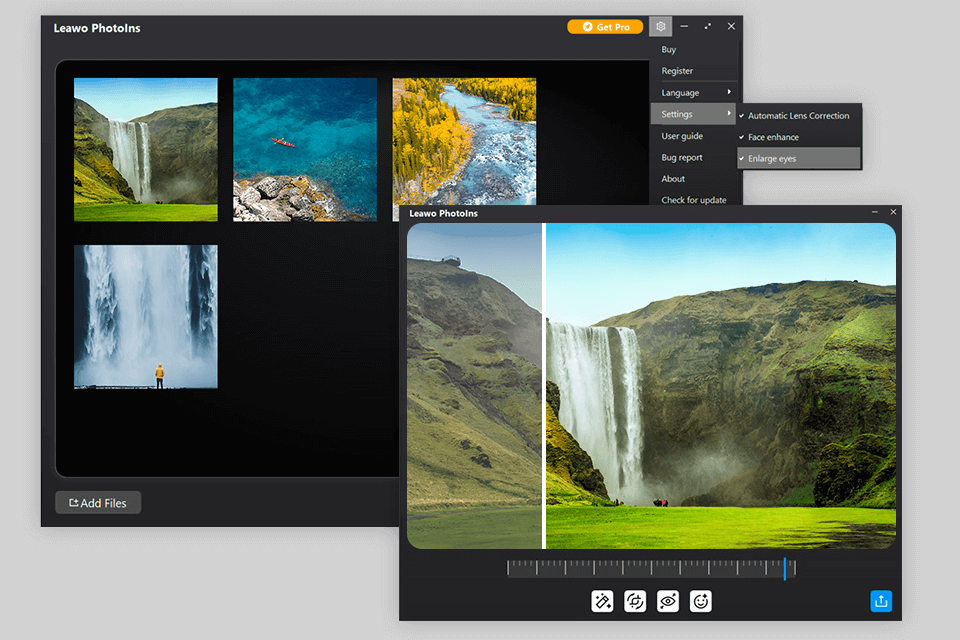 leawo photo enhancer interface