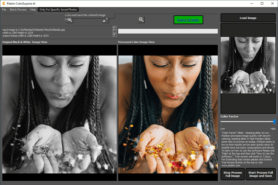 pixbim color surprise ai photo editor interface