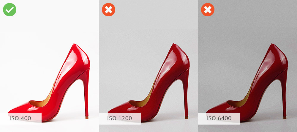 product photography camera settings iso