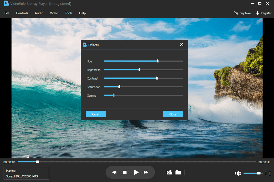 Videosolo Δωρεάν DVD Player για Windows 10 Interface