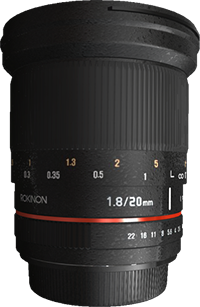 rokinon 20mm f/1.8 astrophotography lens