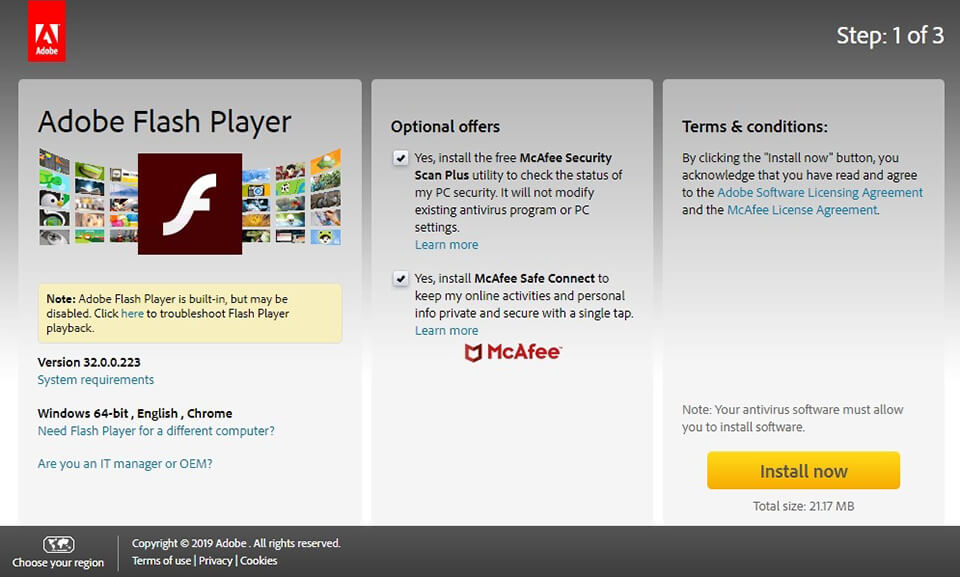 adobe flash player software download