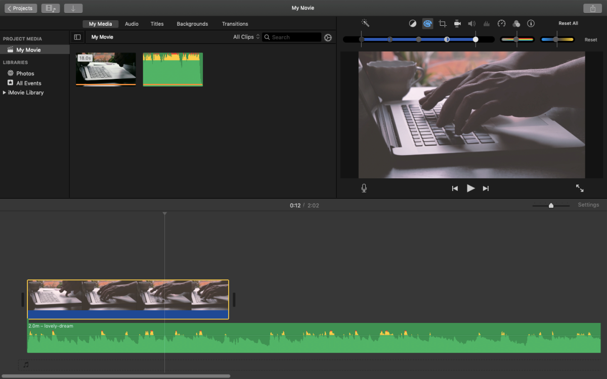 برنامج تحرير فيديو apple imovie لواجهة mac