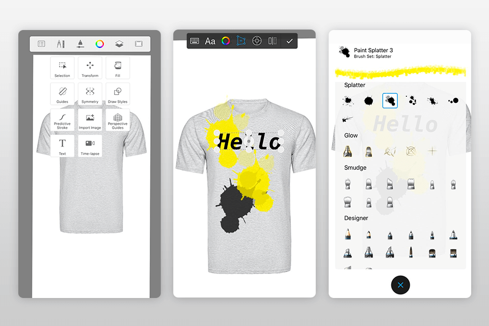 autodesk sketchbook t-shirt design app interface