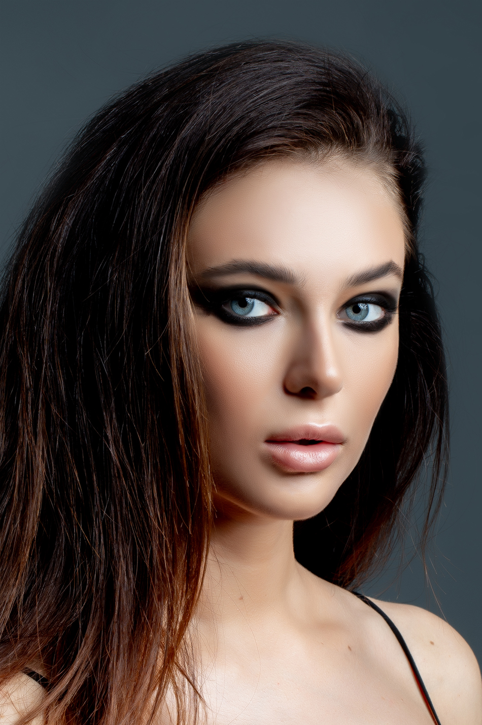 Heavily retouched image of a woman's face