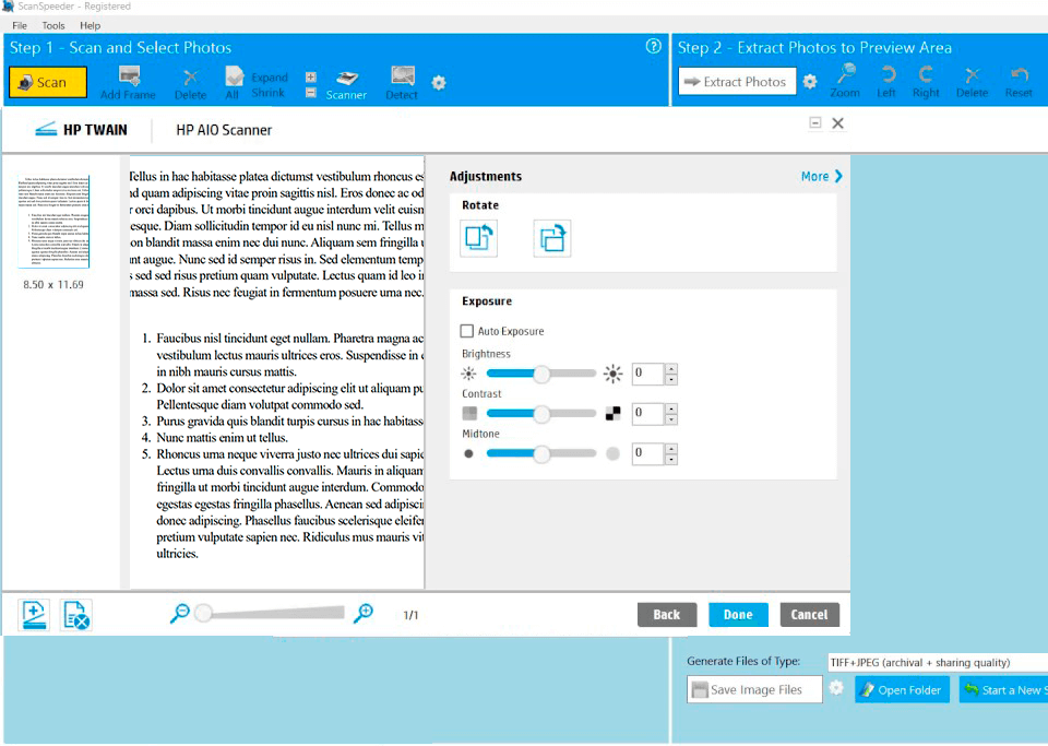 scanspeeder scanner software interface