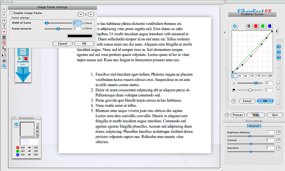 silverfast scanner software interface