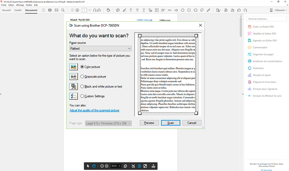 adobe acrobat scanner software interface