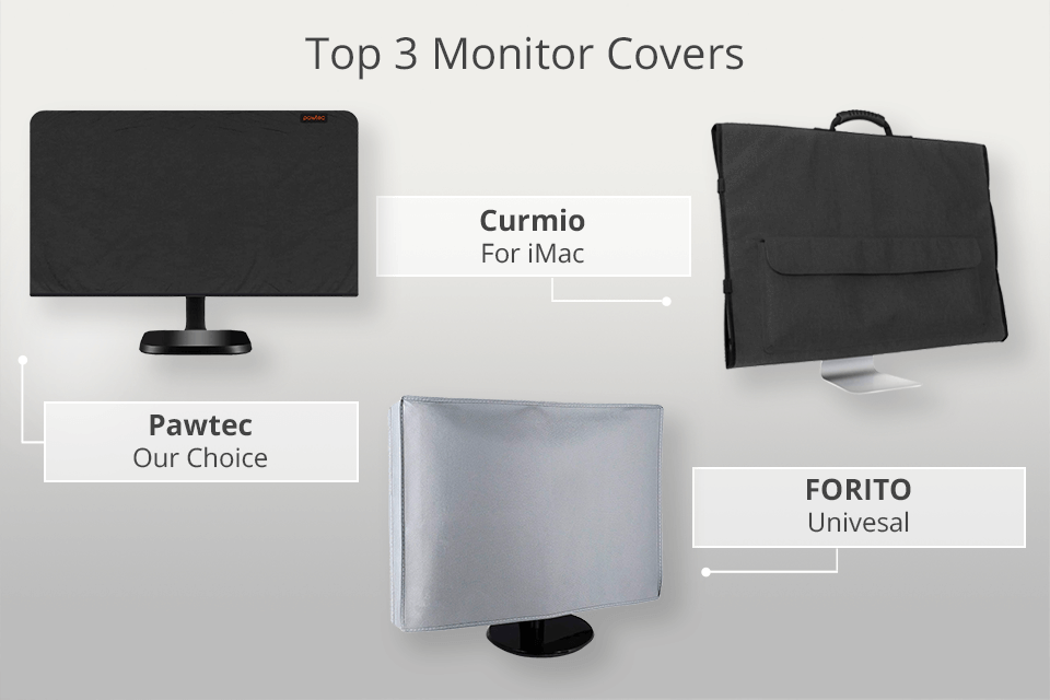 Monitor Cover kwmobile Computer Monitor Cover Compatible with 27-28 monitor Relax in hammock Black/White