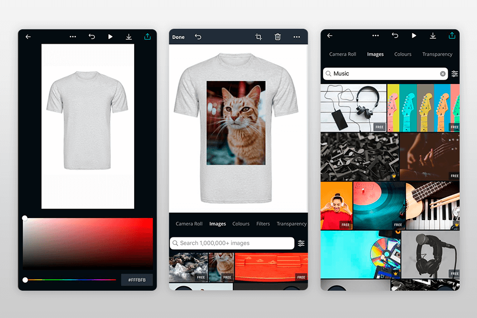 canva t-shirt design app interface