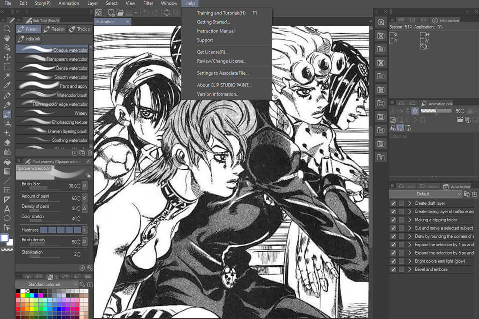 clip studio paint free manga drawing software interface