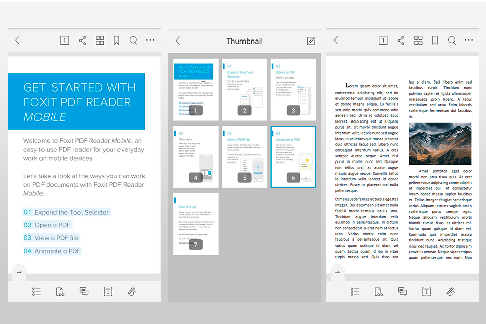 foxit pdf reader mobile screen