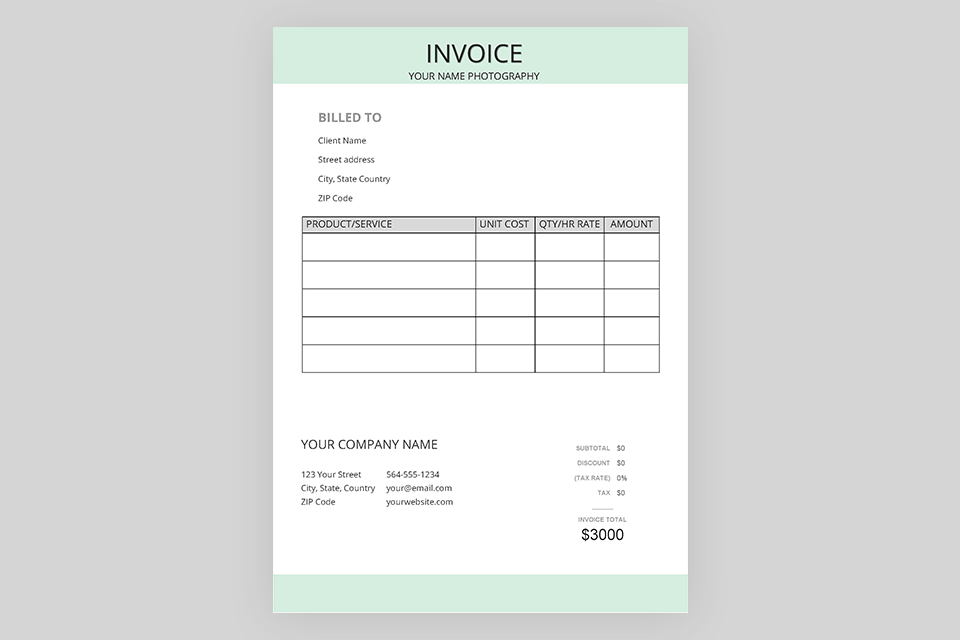 invoice template for mac free