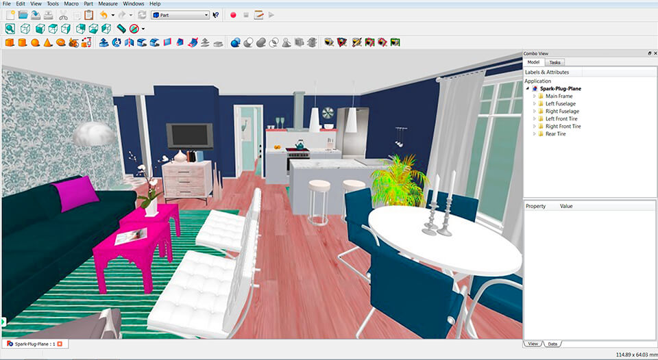 freecad interface free architectural design software