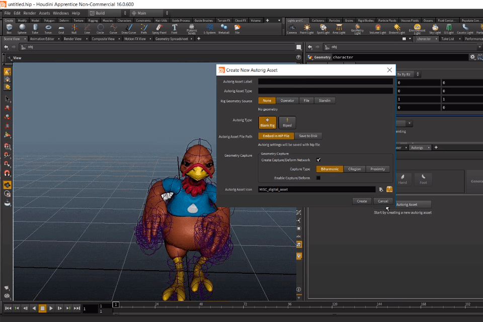 houdini interface 3d animation software