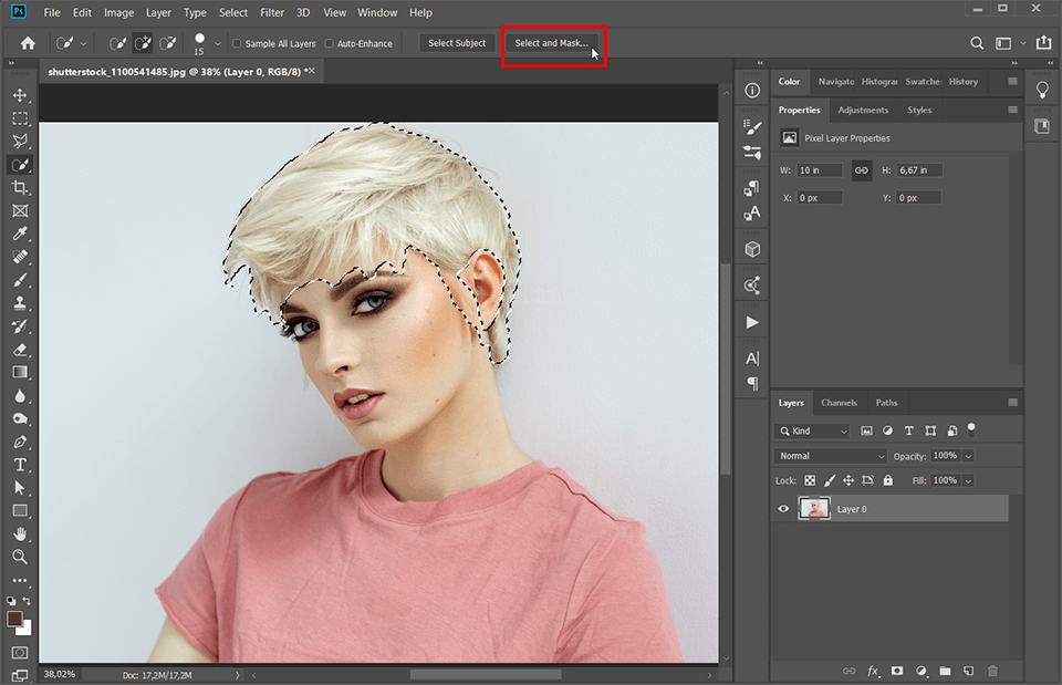 how to change hair color in photoshop select and mask
