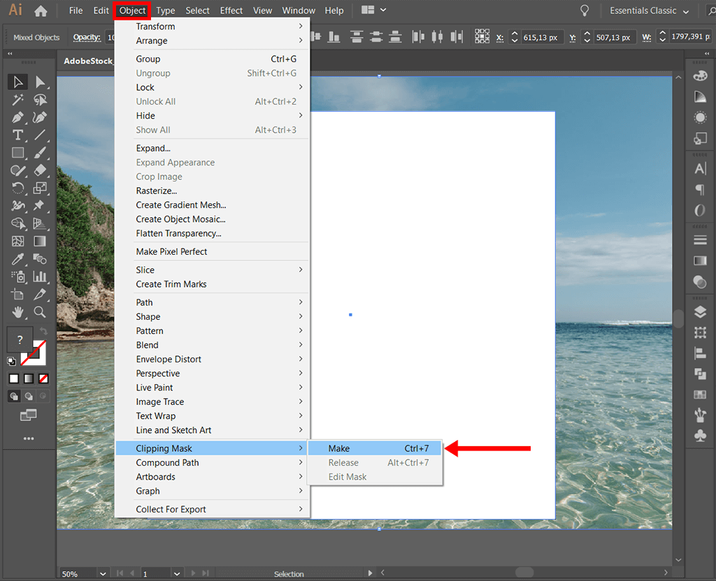how to crop in illustrator make clipping mask