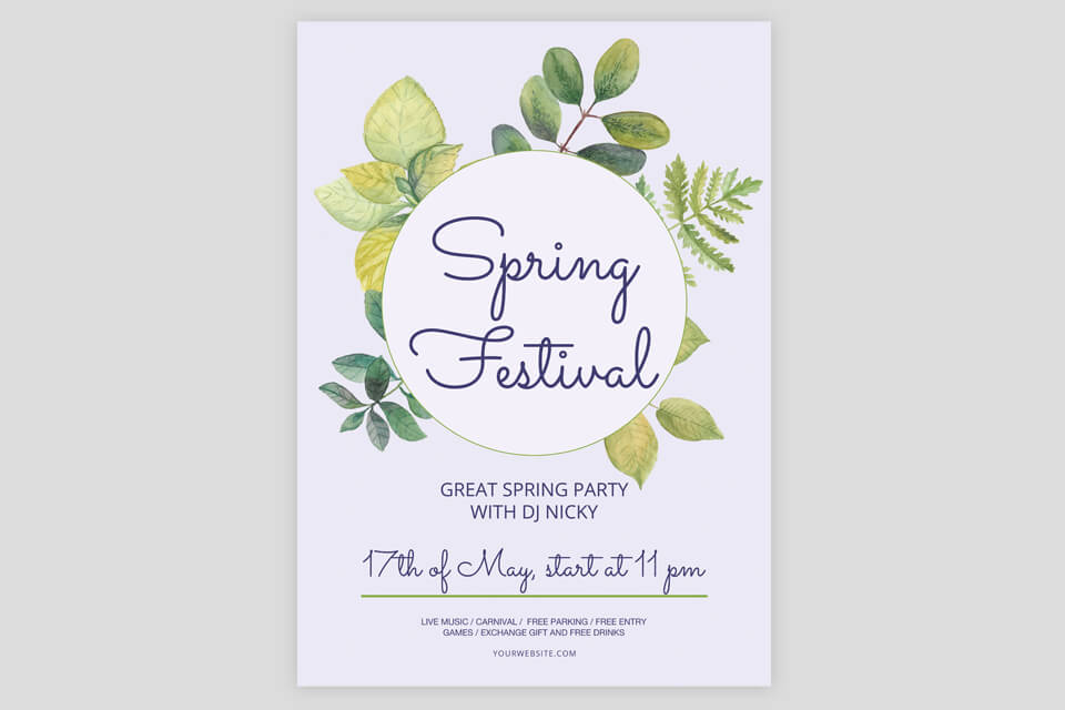 indesign flyer templates free spring festival