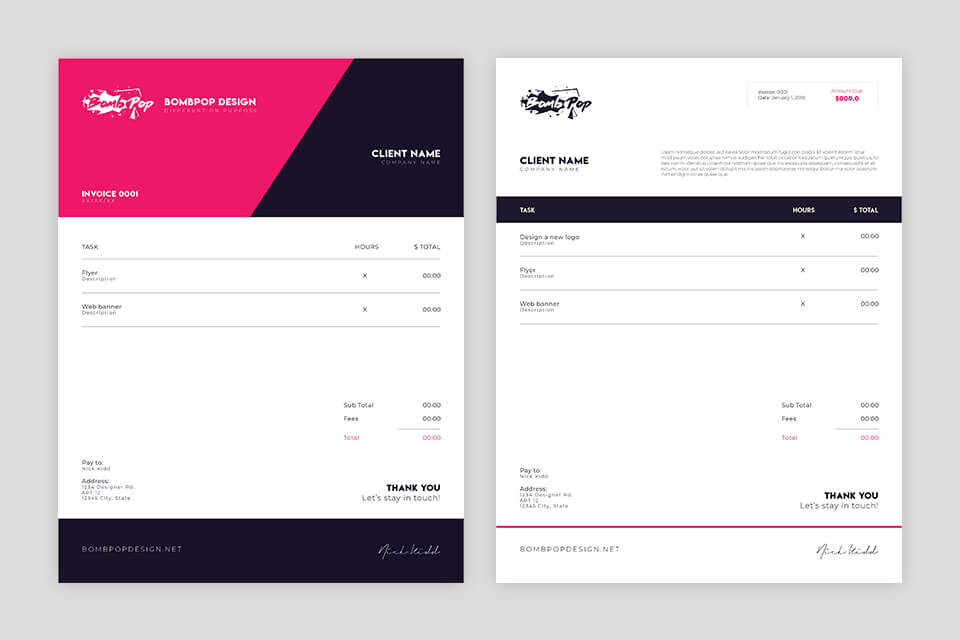 indesign template invoice