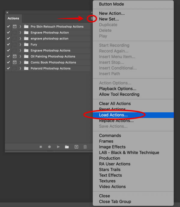 how to download photoshop actions