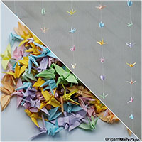hanging origami cranes for photo booth 