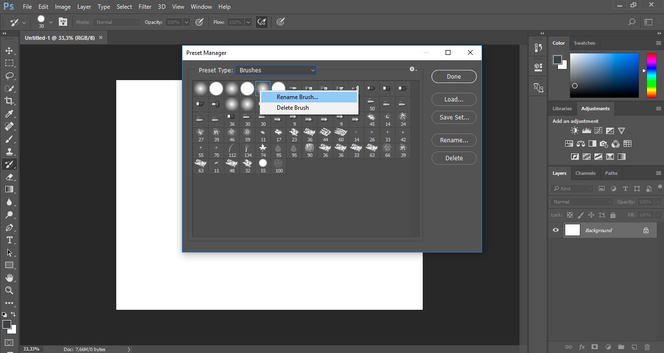 photoshop cc 2019 brushes rename 