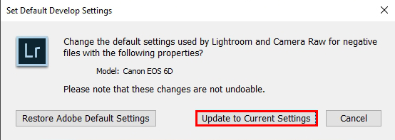 how to edit portraits in lightroom default develop camera settings