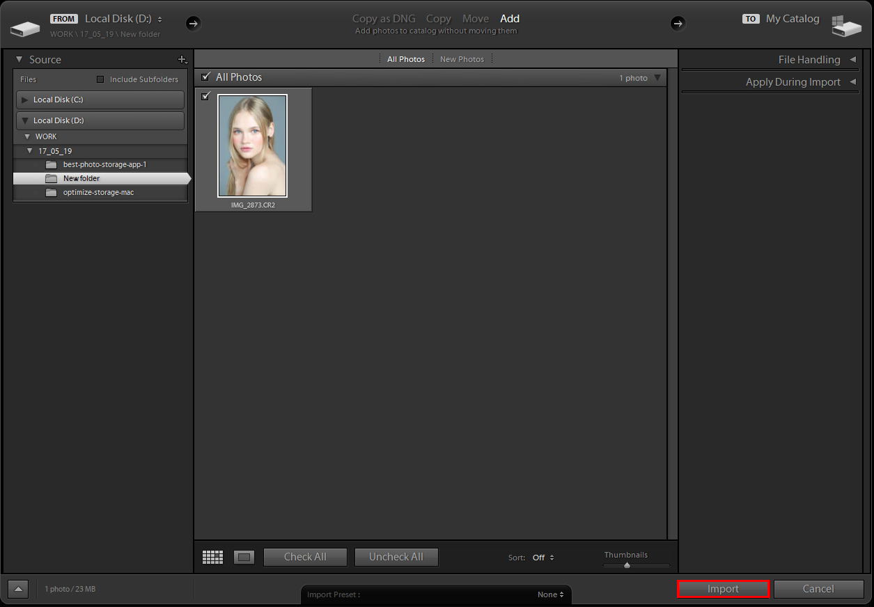 how to edit portraits in lightroom import