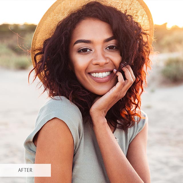 portrait editing teeth whitening after