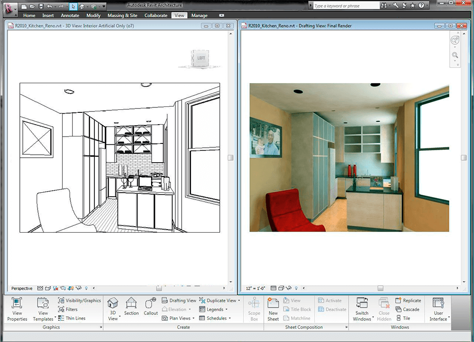 revit interface free architectural design software