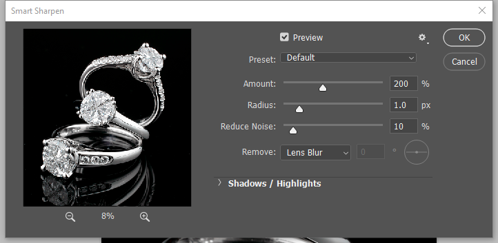 masking in photoshop for diamond photography