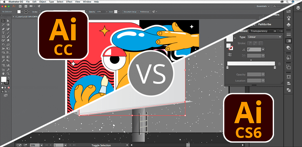 مقارنة بين Illustrator CS6 و Illustrator CC | الفرق بين Illustrator CS6 و Illustrator CC