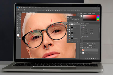 طريقة سهلة لازالة وهج النظارات او انعكاس الاضاءة في برنامج فوتوشوب