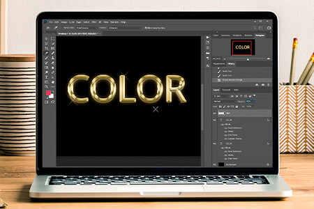 طريقة عمل نص ذهبي في برنامج فوتوشوب باستخدام Layer Styles