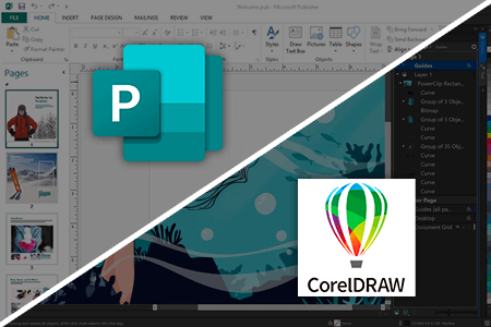 مقارنة بين Microsoft Publisher و CorelDRAW لتصميم صفحات ويب و شعارات