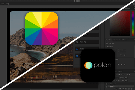 مقارنة بين برنامج Fotor وبين برنامج Polarr تعديل وتحرير الصور AI