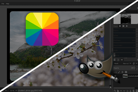 مقارنة بين برنامج Fotor وبين برنامج GIMP لانشاء وتعديل الصور