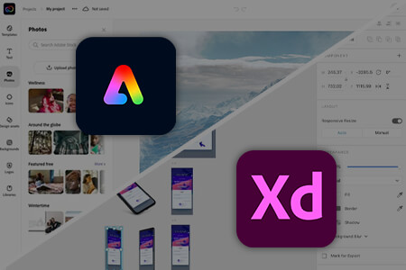 مقارنة بين برنامج Adobe Express مقابل Adobe XD لتصميم UI UX