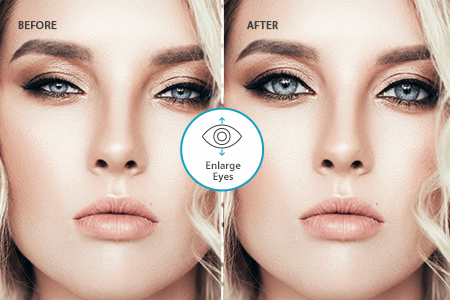 Ingrandisce gli occhi in 1 clic