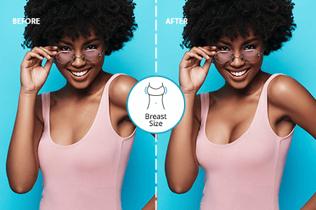 Uređivač fotografija za povećanje grudi: povećajte grudi