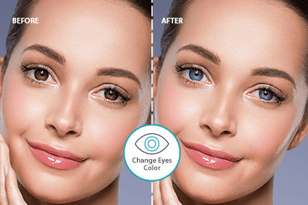 Cambie el color de ojos de la imagen en línea con 1 clic