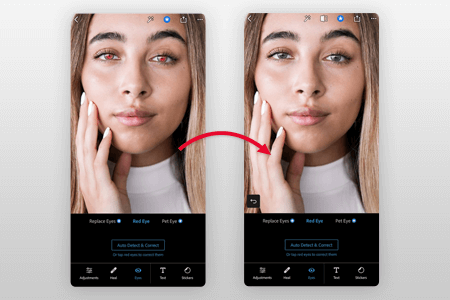 أفضل 12 تطبيق لإزالة العين الحمراء بالصور للهواتف الذكية في {{%year}}