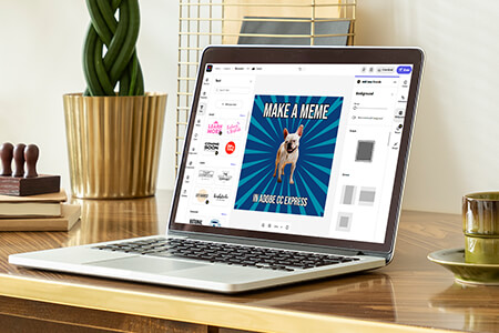 كيفية صنع ميمي في Adobe СC Express: برنامج تعليمي مفصل