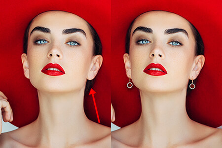 הוסף עגילים לתמונה בלחיצה אחת