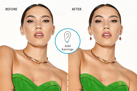 Lägg till örhängen till foto online [GRATIS]