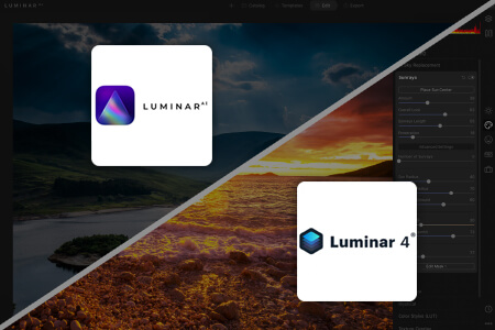 مقارنة بين اصدارين luminar AI و luminar 4 من برنامج Skylum {{%year}}