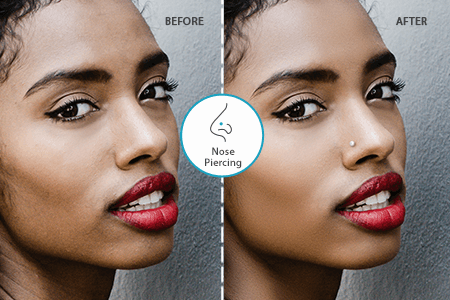 Remove Or Add A Nose Piercing Ring In Photos In 1 Click