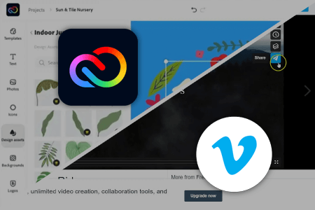 مقارنة بين برنامج Adobe CC Express مقابل Vimeo لإنشاء المحتوى