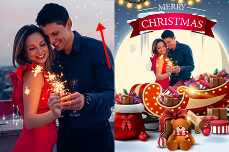 إضافة إطارات عيد ميلاد بنقرة واحدة بواسطة تطبيق FixThePhoto