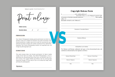 مقارنة بين Print Release مقابل Copyright Release للصور في {{%year}} 